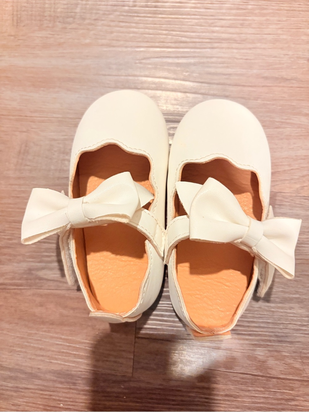 Girls Cream Bow Mary Jane Shoes
